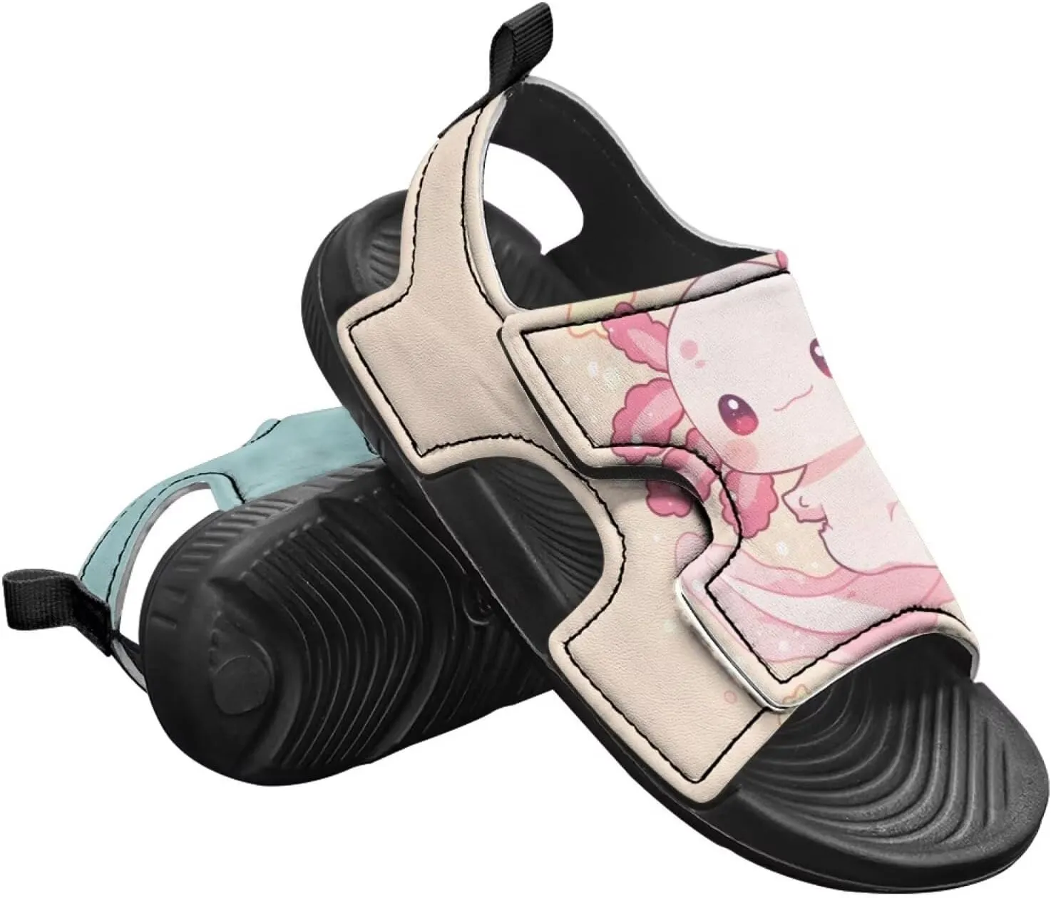 Girls Pink Axolotl Sandals Fashion Mushroom Pool Water Shoes Open Toe Outdoor Summer Hiking Athletic Sandals for Toddler Kids