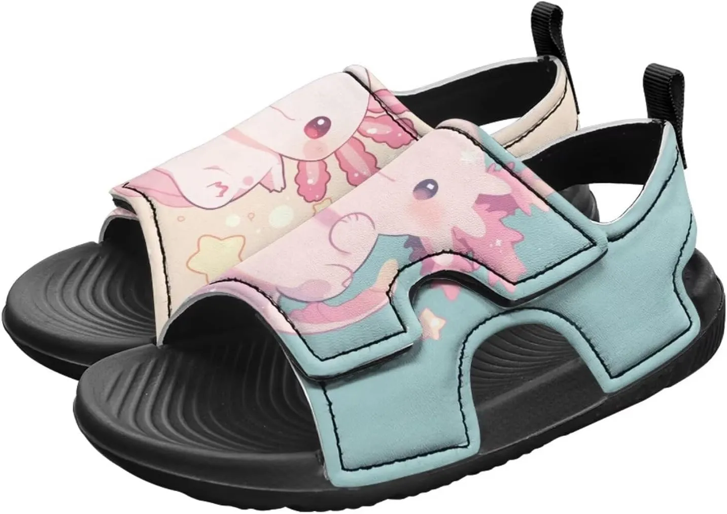 Girls Pink Axolotl Sandals Fashion Mushroom Pool Water Shoes Open Toe Outdoor Summer Hiking Athletic Sandals for Toddler Kids