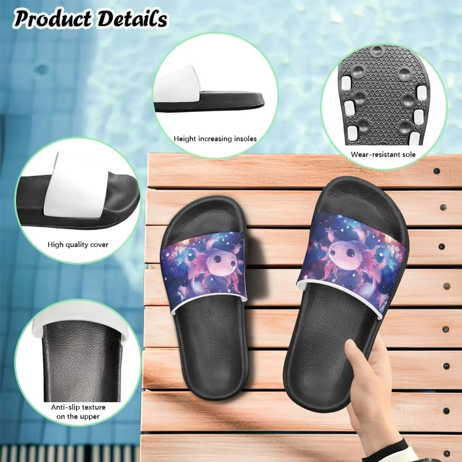Girls Slides Cute Animal Pool Slides for Kids Summer Beach Shower Slide Sandals