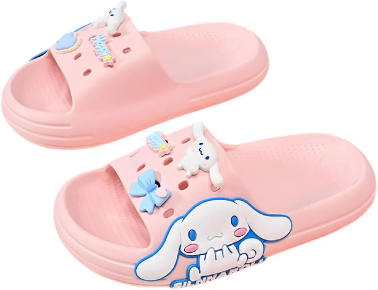 Girls Slippers Cute Cartoon Slides Lightweight Non-Slip Sandals Quick-Drying Shower Slides Shoes for Beach Pool Home