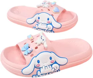 Girls Slippers Cute Cartoon Slides Lightweight Non-Slip Sandals Quick-Drying Shower Slides Shoes for Beach Pool Home