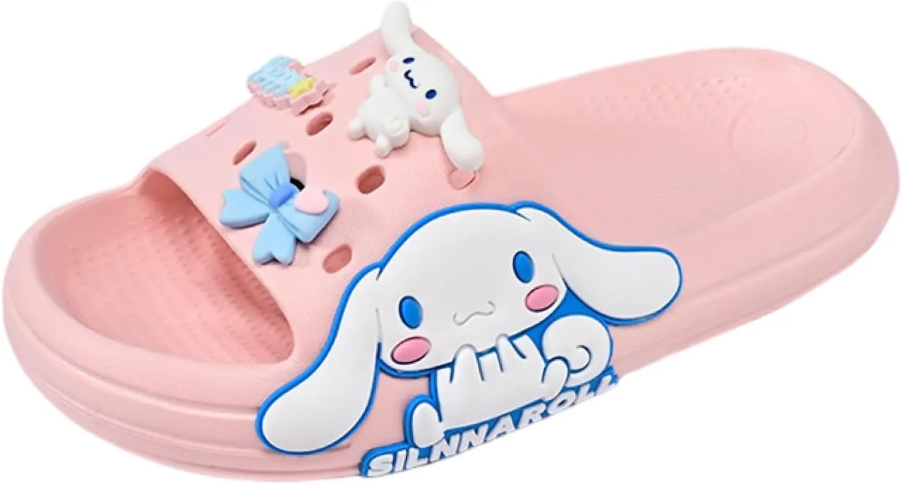 Girls Slippers Cute Cartoon Slides Lightweight Non-Slip Sandals Quick-Drying Shower Slides Shoes for Beach Pool Home