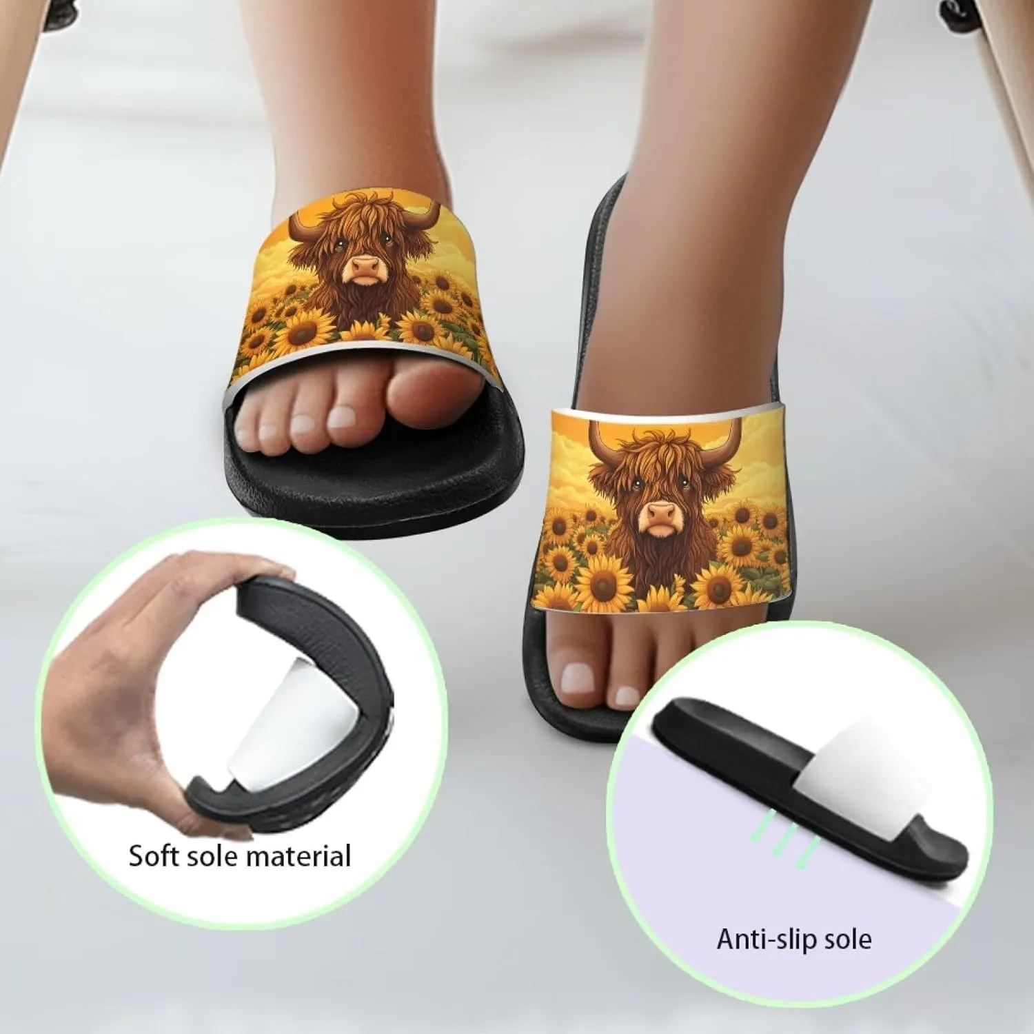 Girls Waterproof Sandals Non Slip Shower Shoes with Quick-Dry Design