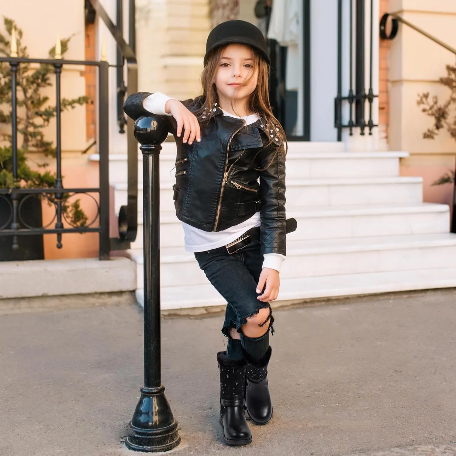 Girls Winter Boots Kids Cowgirl Boots Girl Combat Knee High Boot Girls Dress Shoes
