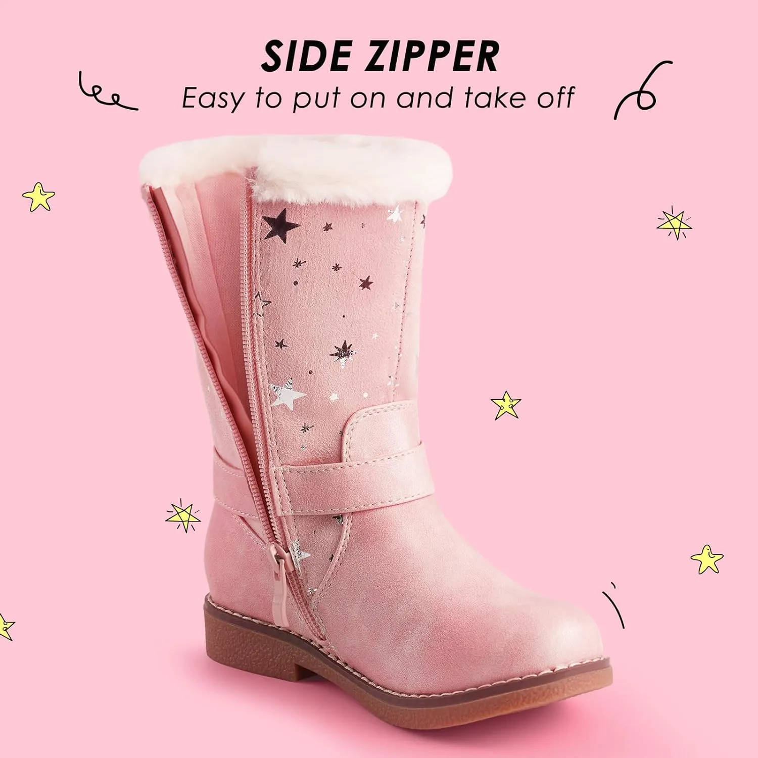 Girls Winter Boots Kids Cowgirl Boots Girl Combat Knee High Boot Girls Dress Shoes