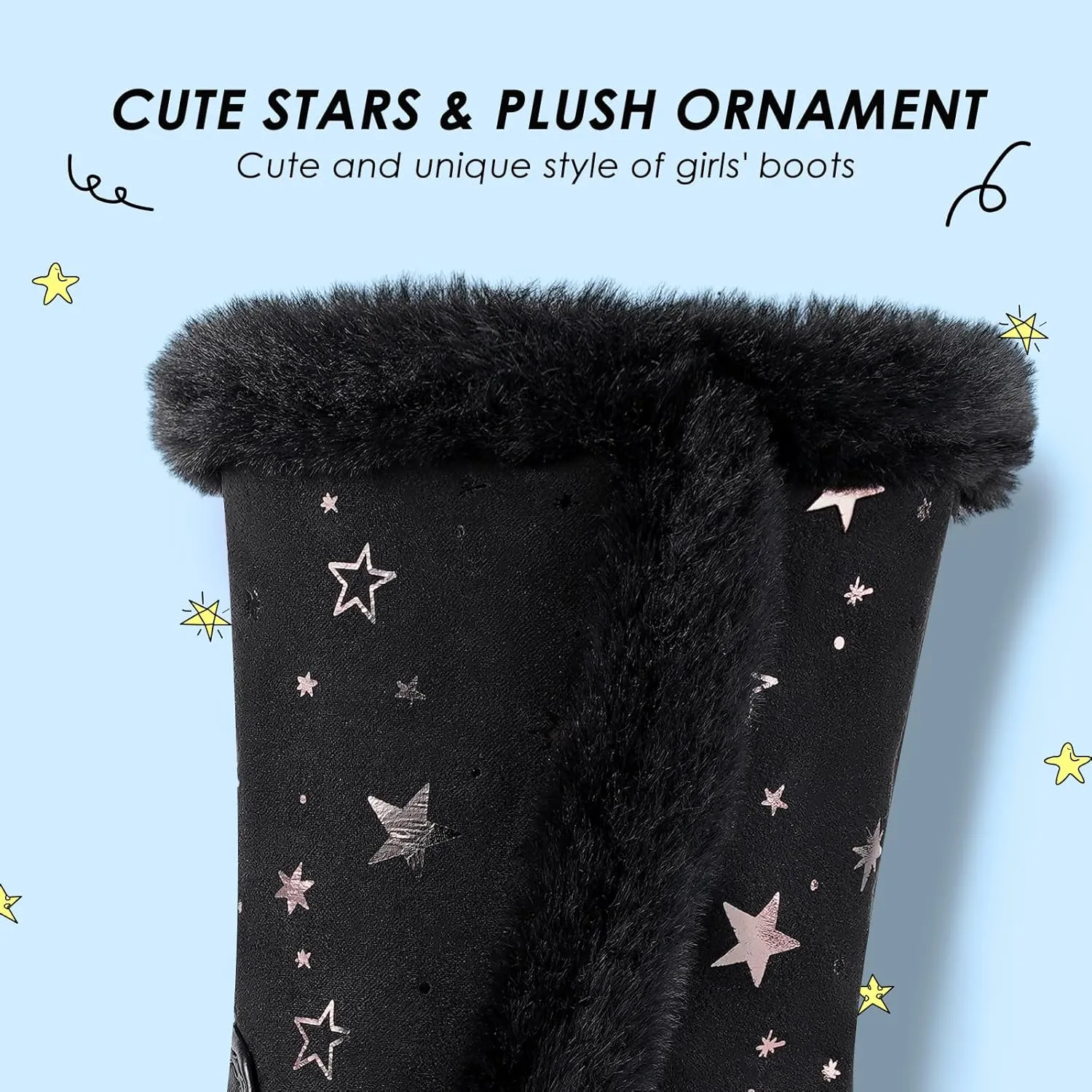 Girls Winter Boots Kids Cowgirl Boots Girl Combat Knee High Boot Girls Dress Shoes