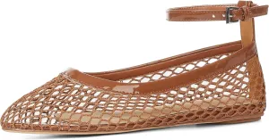 Goiphrri Ballet Flats Shoes for Women Dressy Comfortable Ankle Strap Mesh Ballet Flats for Women Round Toe Ballerina Flats for Women Summer Casual Daily Dress Mesh Flats Shoes