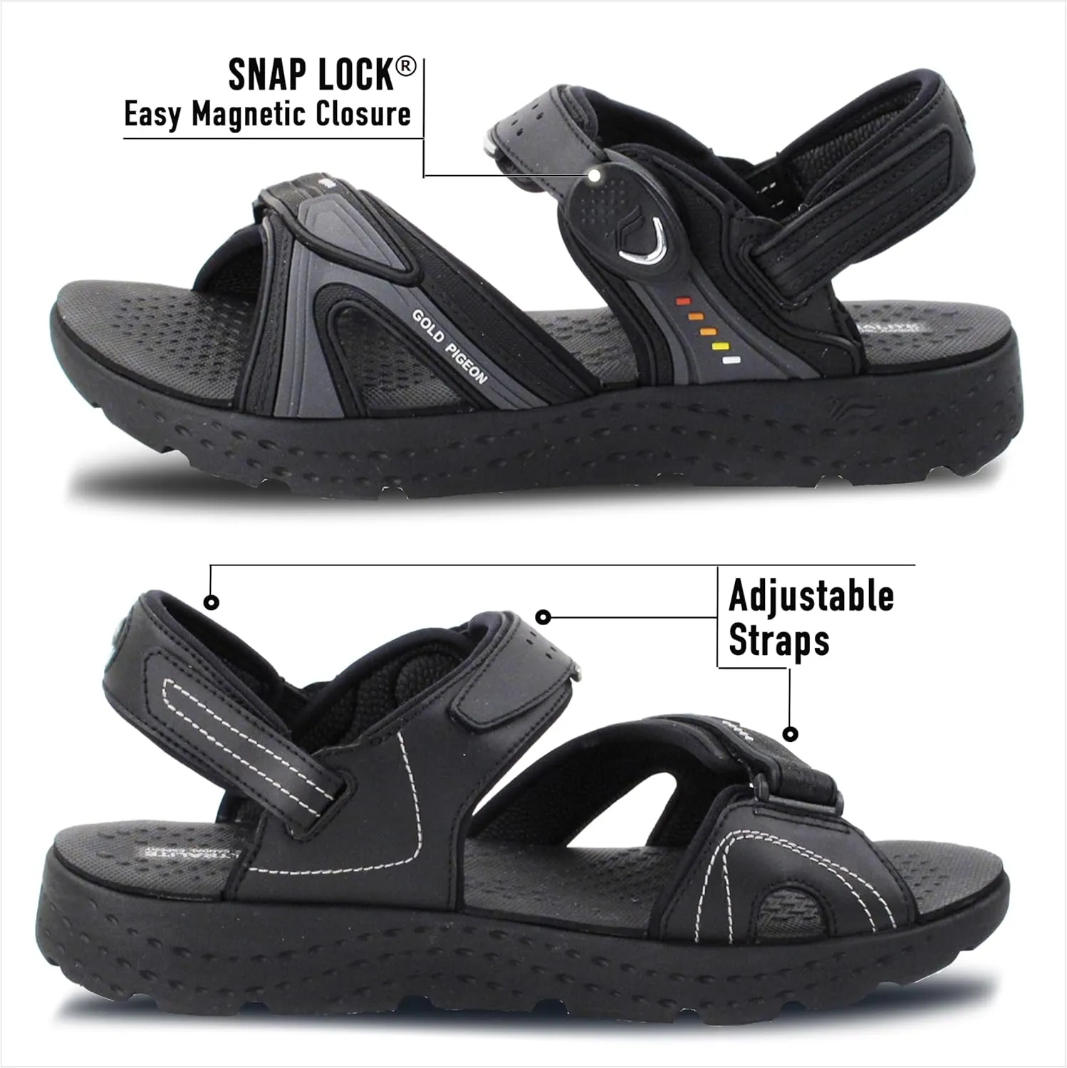 Gold Pigeon Shoes EVA Anti-Fatigue Thick Cushion Sandals Easy SNAP LOCK Closure