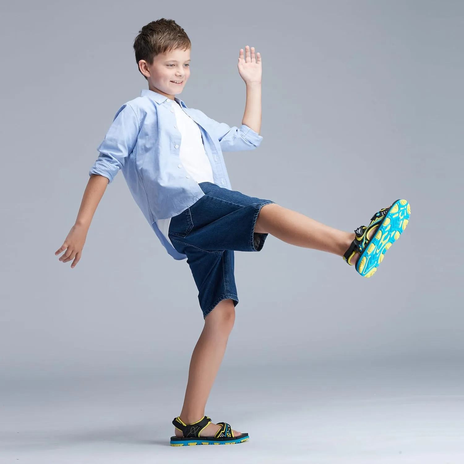 Gold Pigeon Shoes KIDS Easy Snap Lock Outdoor/Water Sandals & Slides. Adjustable Straps