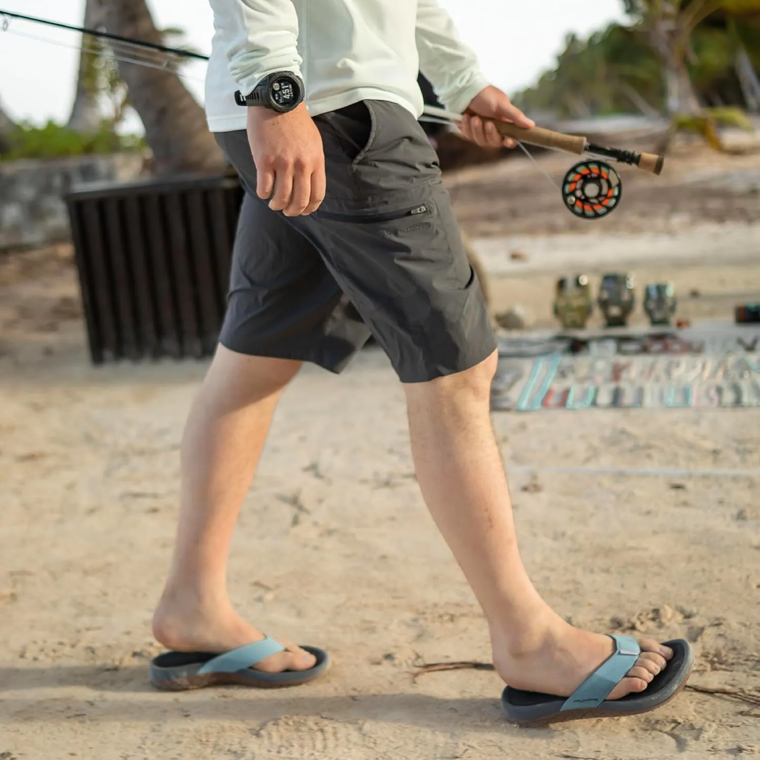 Grundens Men's FishFinder Sandals | Quick-Drying, Comfortable, and Versatile Mens Flip Flops with Enhanced Traction & Full Arch Support for Fishing and Outdoor Wear