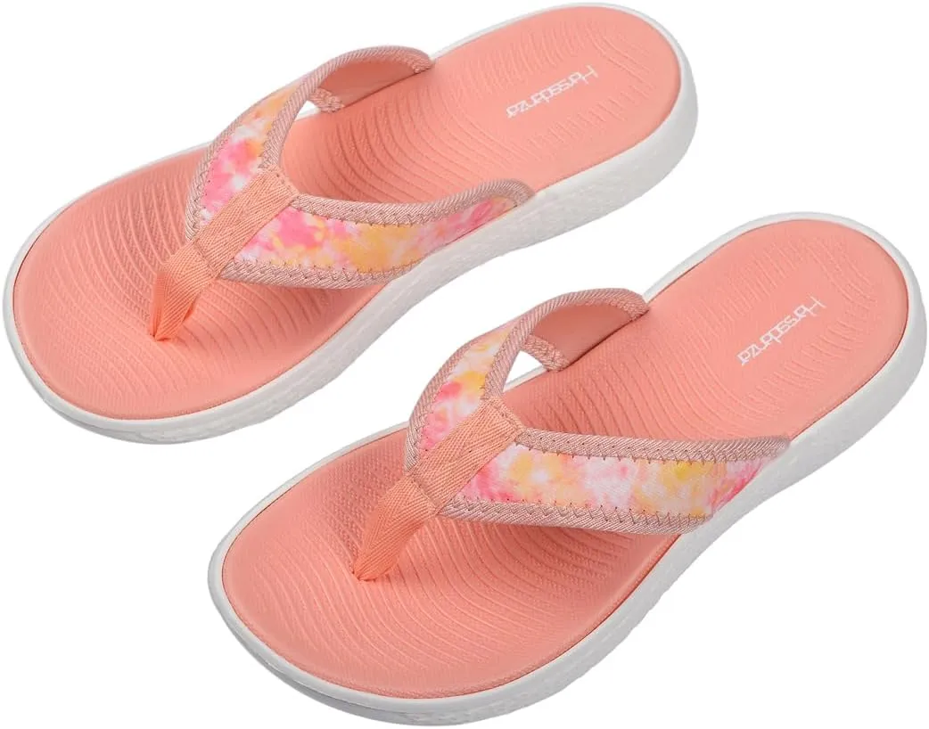 Harssidanzar Womens Flip Flops Comfort Thong Sandals for Beach HL204US