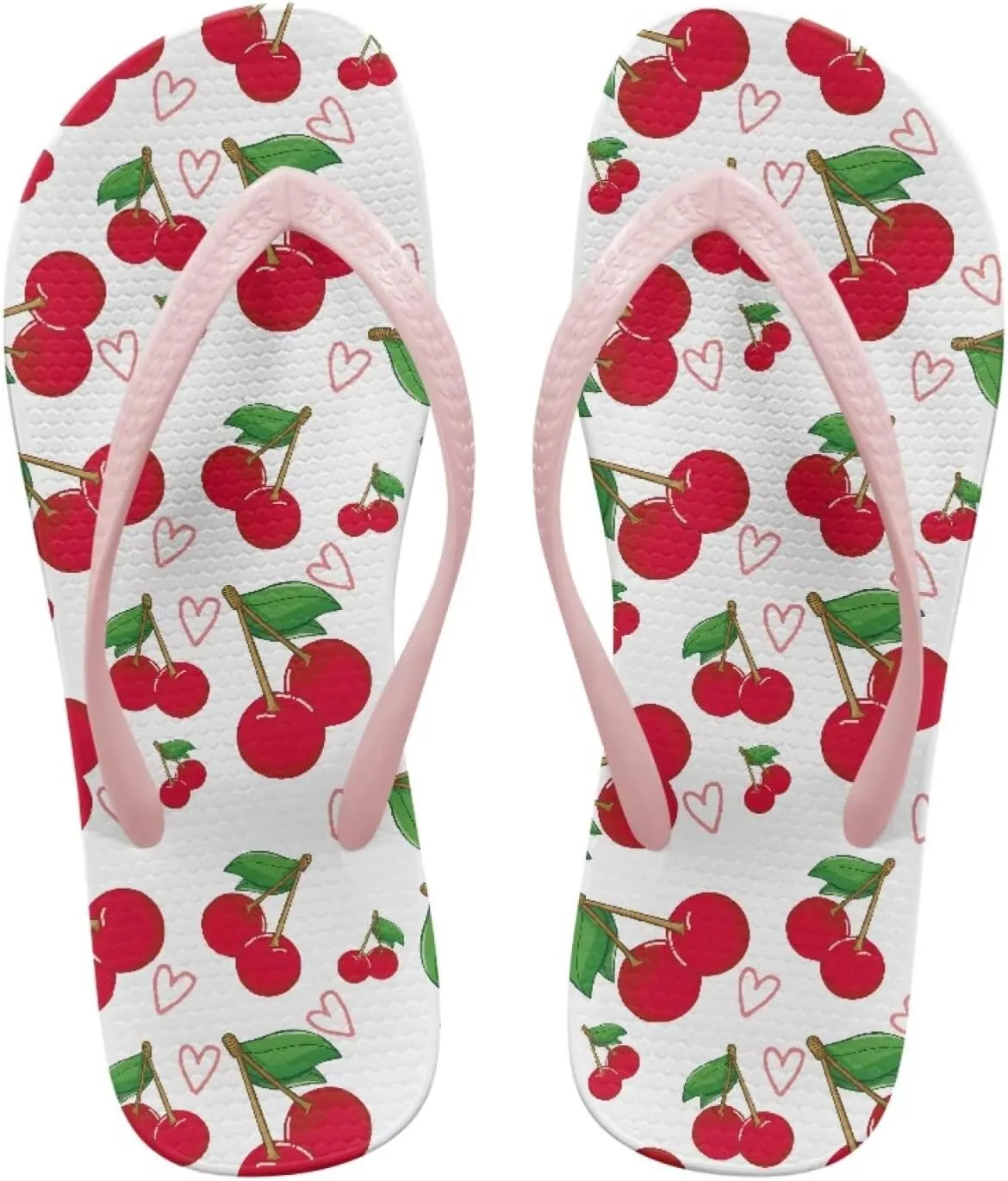 Hawaii Fruit Flip Flops Yoga Sandals for Women Memory Foam Footbed Summer Slippers Non Slip Beach Rubber Shower Shoes Outdoor Indoor Slipper Shoe