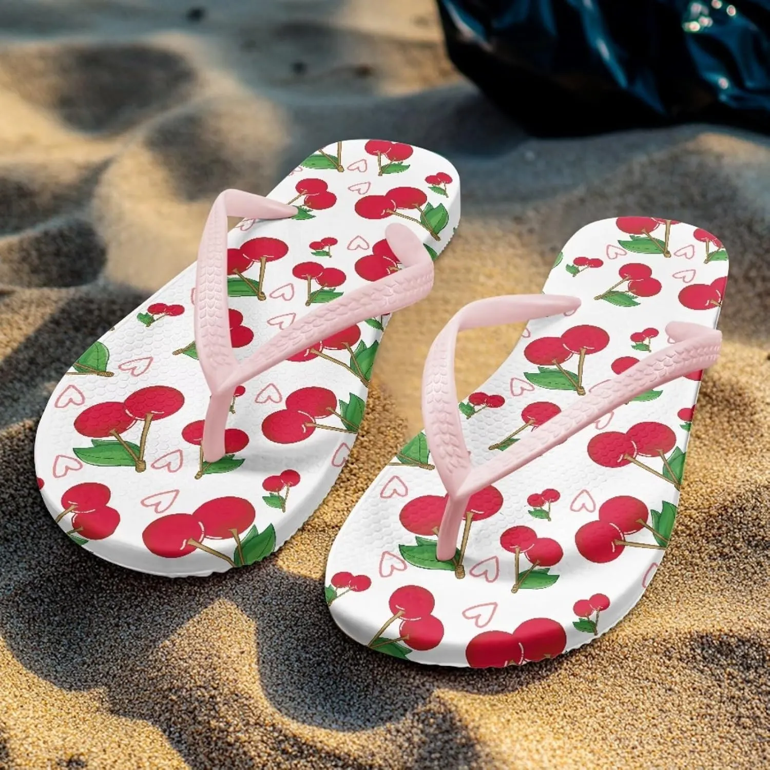 Hawaii Fruit Flip Flops Yoga Sandals for Women Memory Foam Footbed Summer Slippers Non Slip Beach Rubber Shower Shoes Outdoor Indoor Slipper Shoe