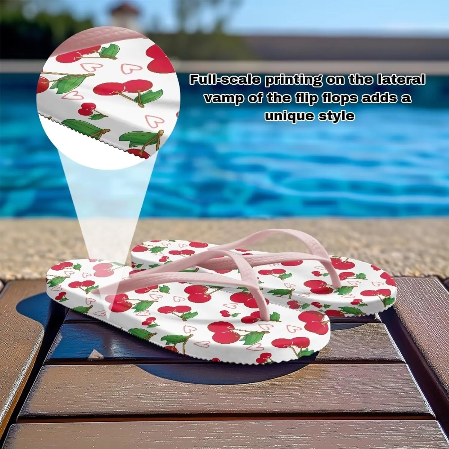 Hawaii Fruit Flip Flops Yoga Sandals for Women Memory Foam Footbed Summer Slippers Non Slip Beach Rubber Shower Shoes Outdoor Indoor Slipper Shoe