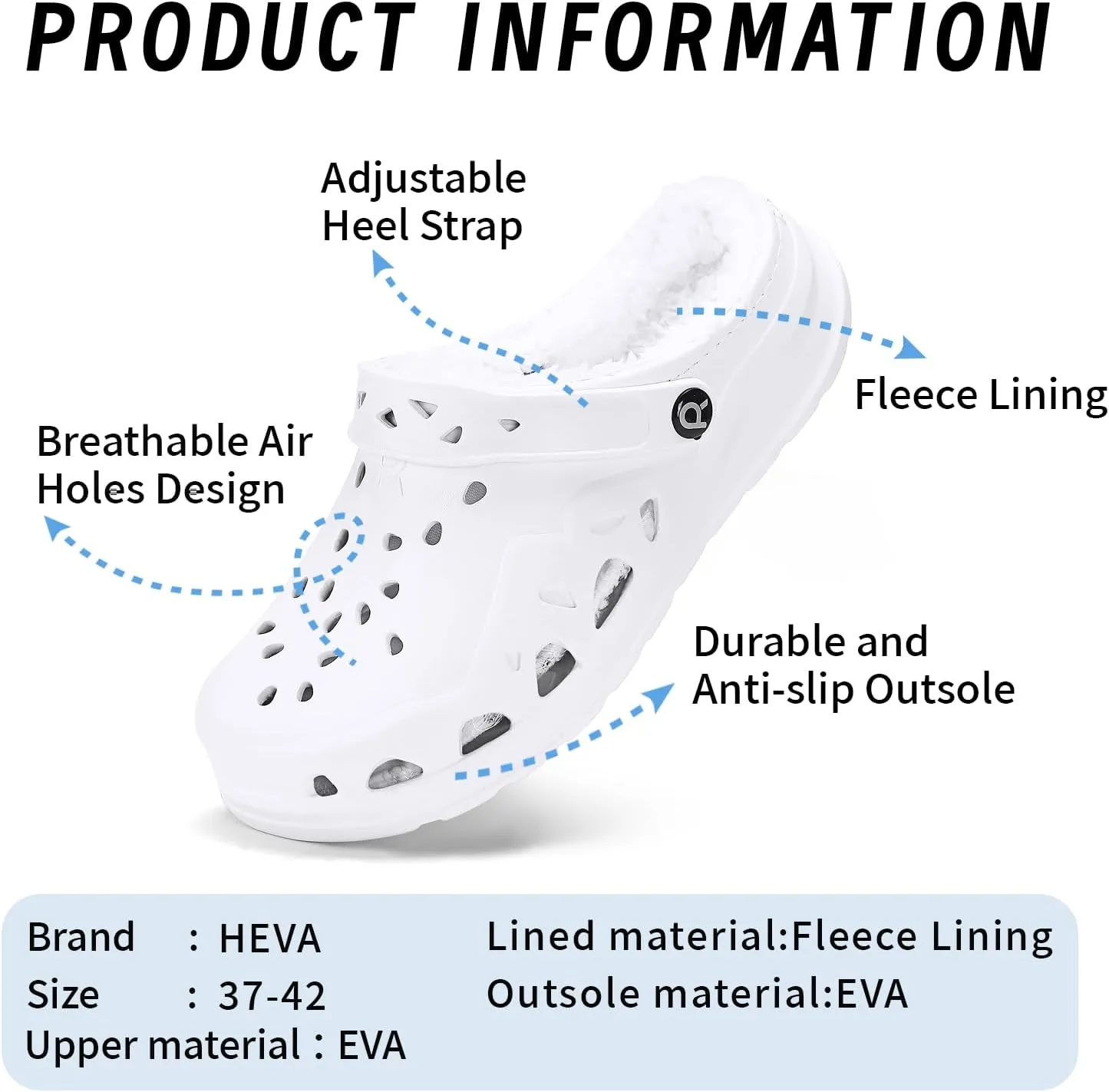HEVA Adult Womens Garden Clogs,Classic Slippers Slip on Shoes Quick Drying Sport Sandals