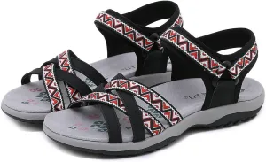 Hiking Sandals Women Waterproof Arch Support Comfortable Water Shoes Hook Loop Strap Sports Lightweight Slides