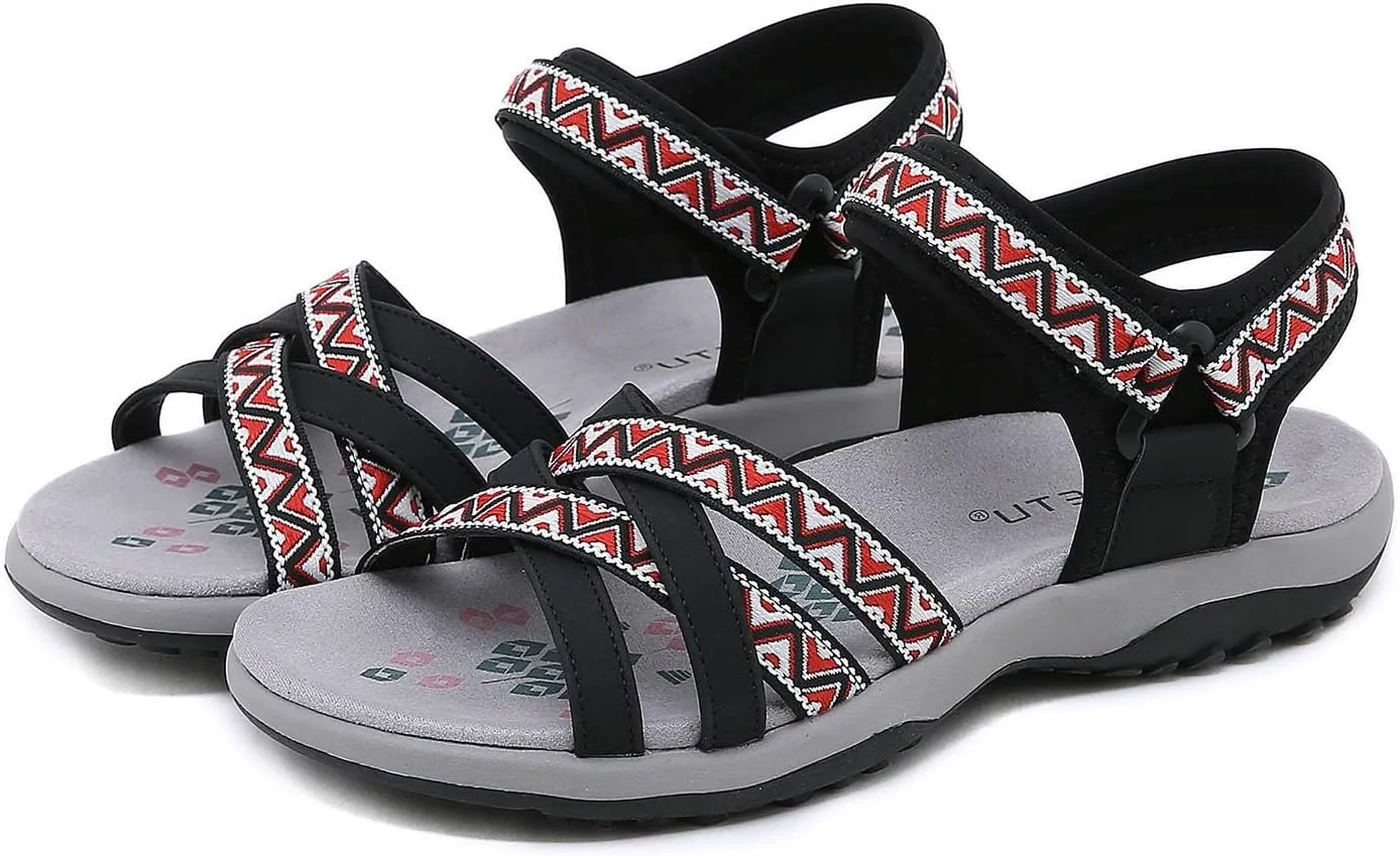 Hiking Sandals Women Waterproof Arch Support Comfortable Water Shoes Hook Loop Strap Sports Lightweight Slides