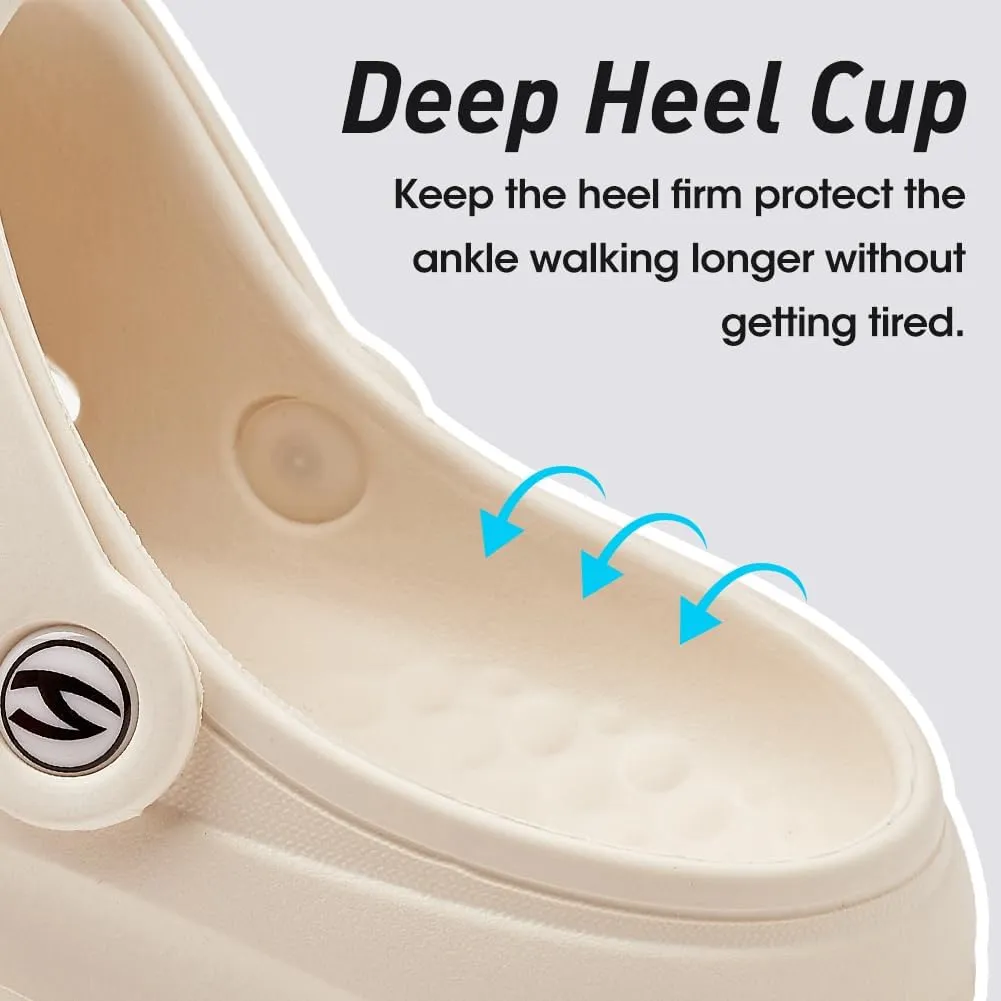 HOBIBEAR Women Classic Clog Slip on Garden Shoes Sandals Slippers for Indoor Outdoor