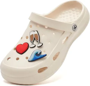 HOBIBEAR Women Classic Clog Slip on Garden Shoes Sandals Slippers for Indoor Outdoor