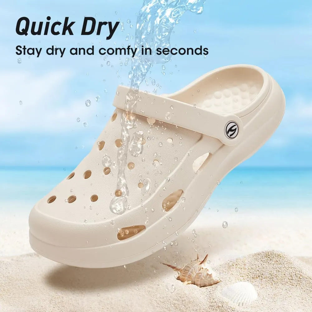 HOBIBEAR Women Classic Clog Slip on Garden Shoes Sandals Slippers for Indoor Outdoor