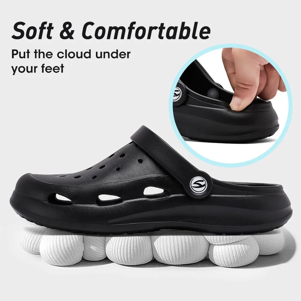 HOBIBEAR Women Classic Clog Slip on Garden Shoes Sandals Slippers for Indoor Outdoor