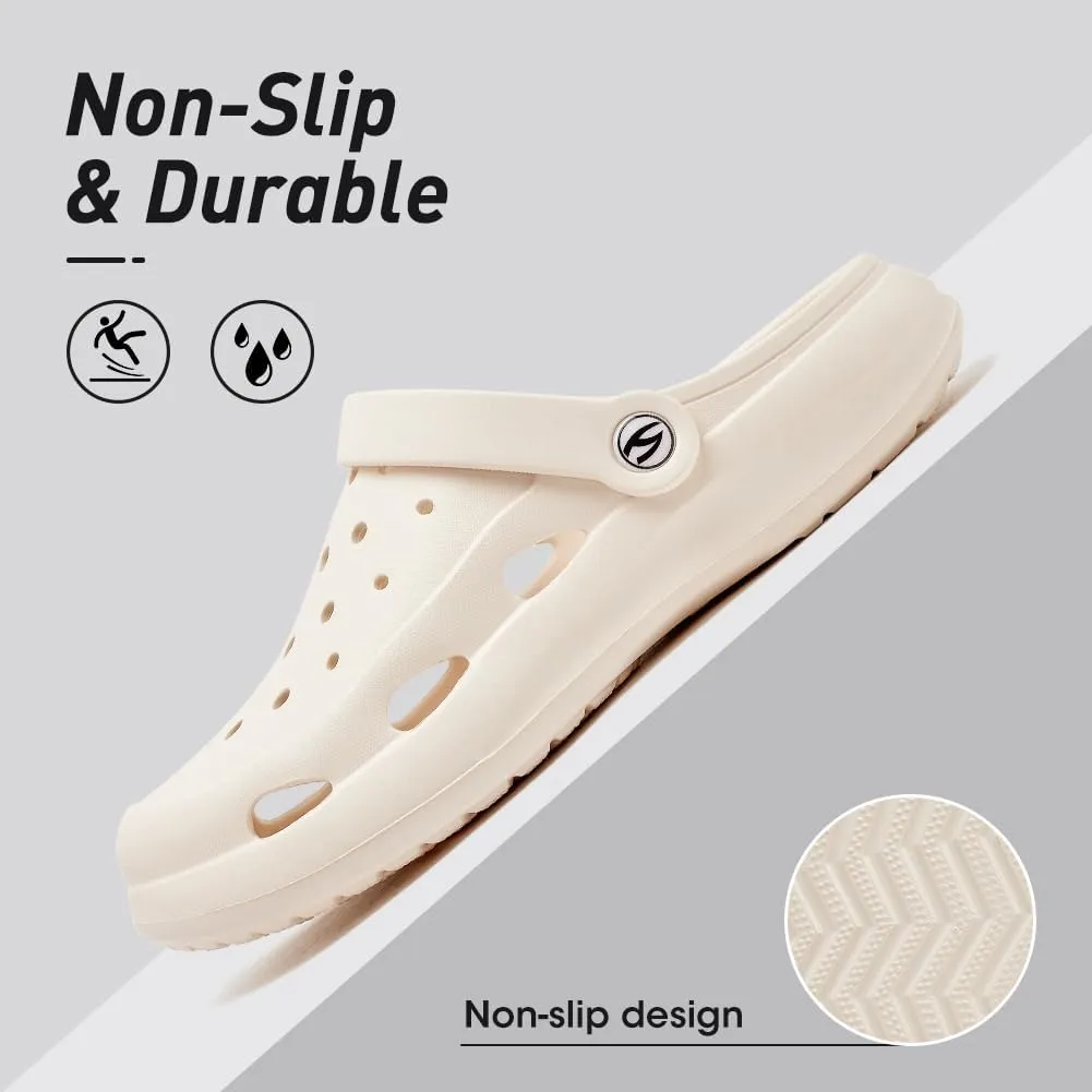 HOBIBEAR Women Classic Clog Slip on Garden Shoes Sandals Slippers for Indoor Outdoor