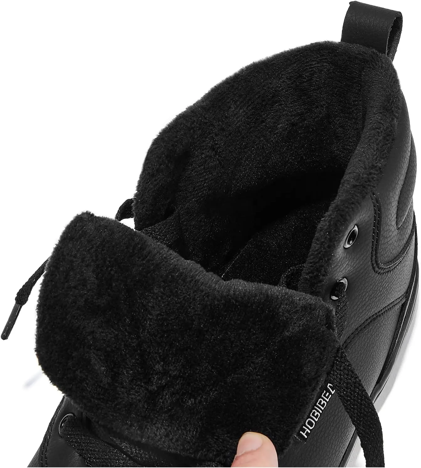 HOBIBEAR Womens Winter Barefoot Shoes Men Wide Toe Box Warm Faux Fur Lined Ankle Sneakers