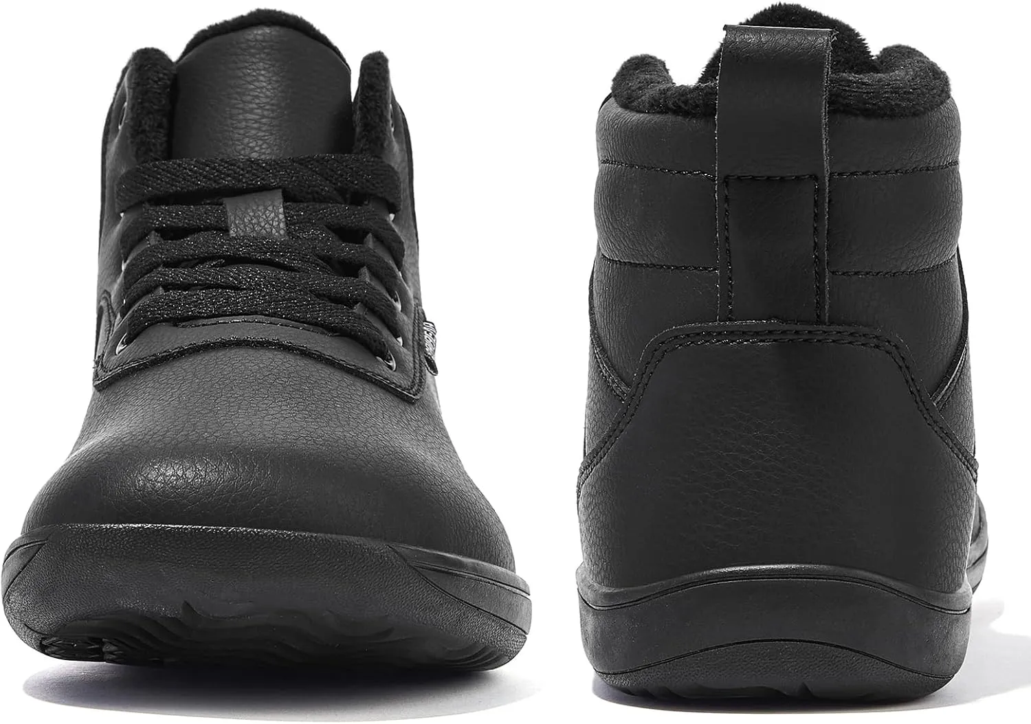 HOBIBEAR Womens Winter Barefoot Shoes Men Wide Toe Box Warm Faux Fur Lined Ankle Sneakers