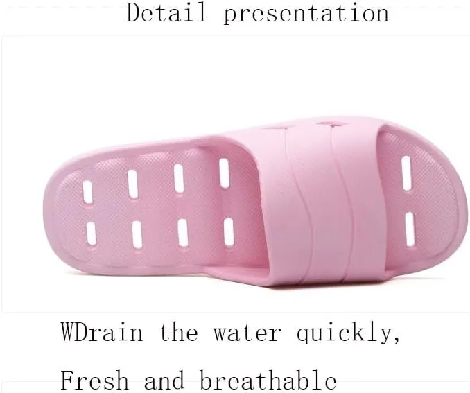 HOLLYWEED Hollowed-Out Bathroom Slippers Summer Couples Indoor Non-Slip Quick Dry Deodorant Bath Sandals for Men