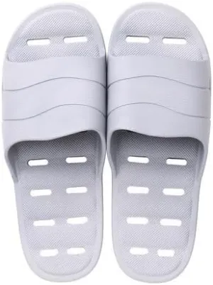 HOLLYWEED Hollowed-Out Bathroom Slippers Summer Couples Indoor Non-Slip Quick Dry Deodorant Bath Sandals for Men