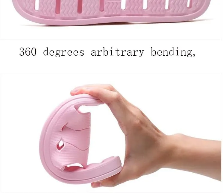 HOLLYWEED Hollowed-Out Bathroom Slippers Summer Couples Indoor Non-Slip Quick Dry Deodorant Bath Sandals for Men