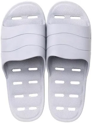HOLLYWEED Hollowed-Out Bathroom Slippers Summer Couples Indoor Non-Slip Quick Dry Deodorant Bath Sandals for Men