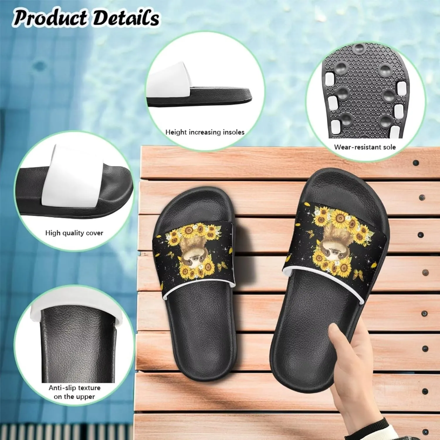 Howilath Kids Slide Sandal Non-Slip Open Toe Slippers Quick Dry Beach Shoes Unisex Child Summer Sandals