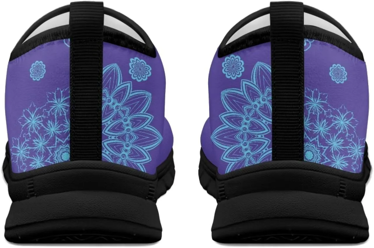 Howilath Mandala Print Slip on Loafers for Women No Laces Casual Sport Shoes Hands Free Shoes with Anti-Slip Sole