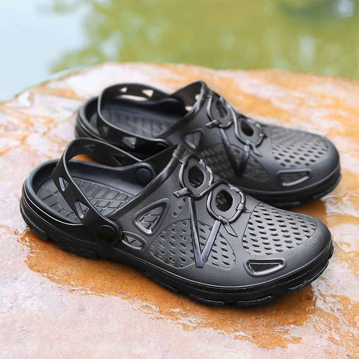 HYDLONGR Men Women Breathable Garden Sandals Quick Drying Beach Slippers Anti-Slip Clogs Shoes