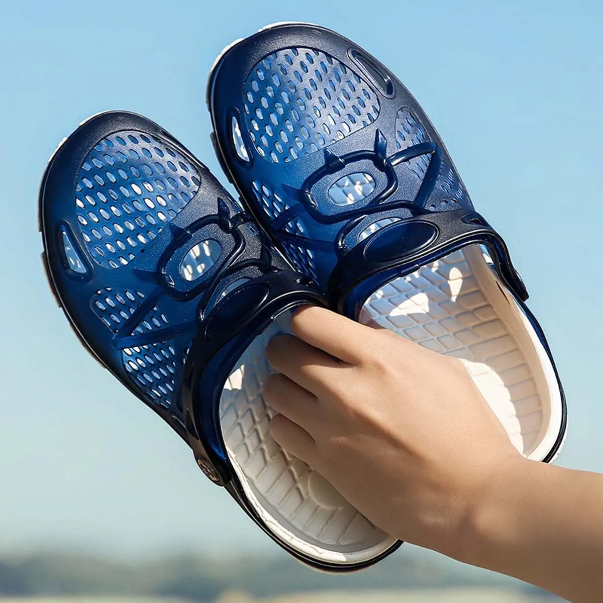 HYDLONGR Men Women Breathable Garden Sandals Quick Drying Beach Slippers Anti-Slip Clogs Shoes