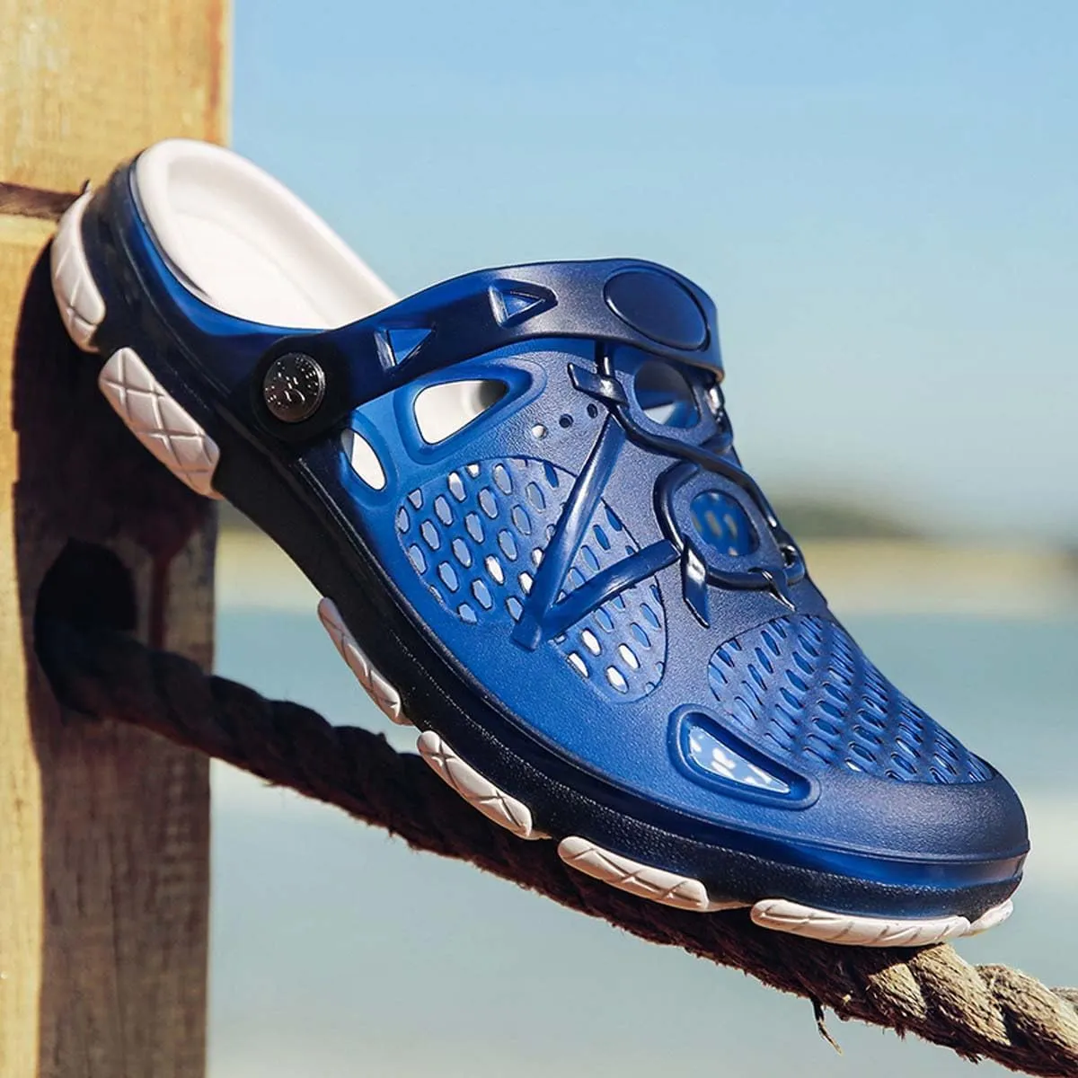 HYDLONGR Men Women Breathable Garden Sandals Quick Drying Beach Slippers Anti-Slip Clogs Shoes
