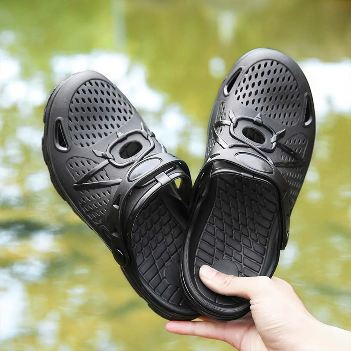HYDLONGR Men Women Breathable Garden Sandals Quick Drying Beach Slippers Anti-Slip Clogs Shoes