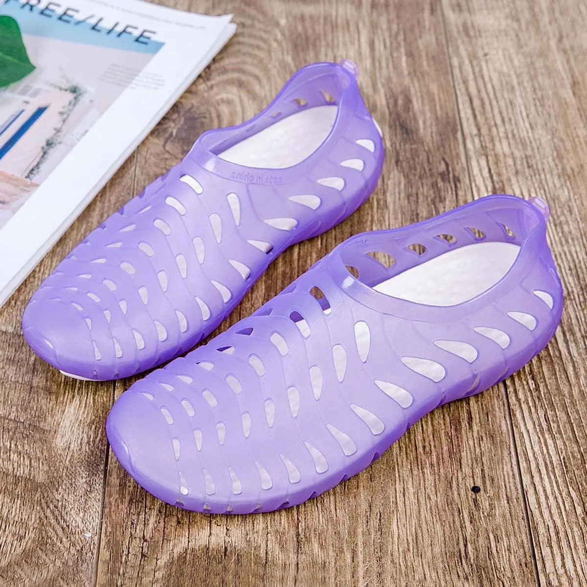 HYDLONGR Men's Women's Lightweight Breathable Non-Slip Garden Sandals Quick-Drying Hole Water Shoes Beach Kayaking Shoes
