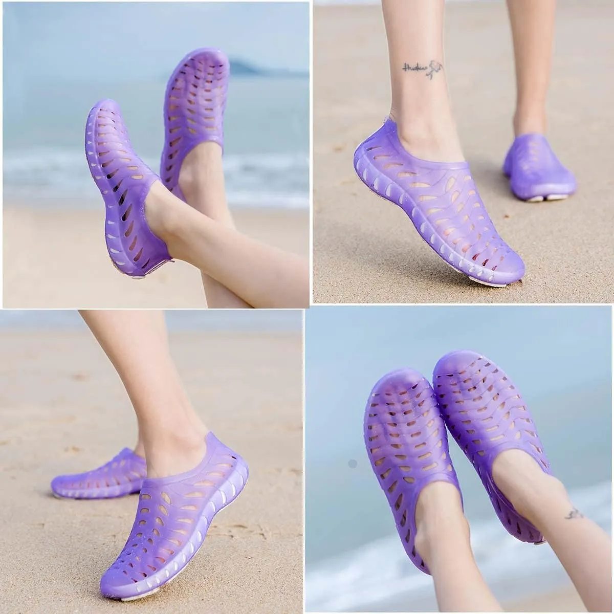 HYDLONGR Men's Women's Lightweight Breathable Non-Slip Garden Sandals Quick-Drying Hole Water Shoes Beach Kayaking Shoes