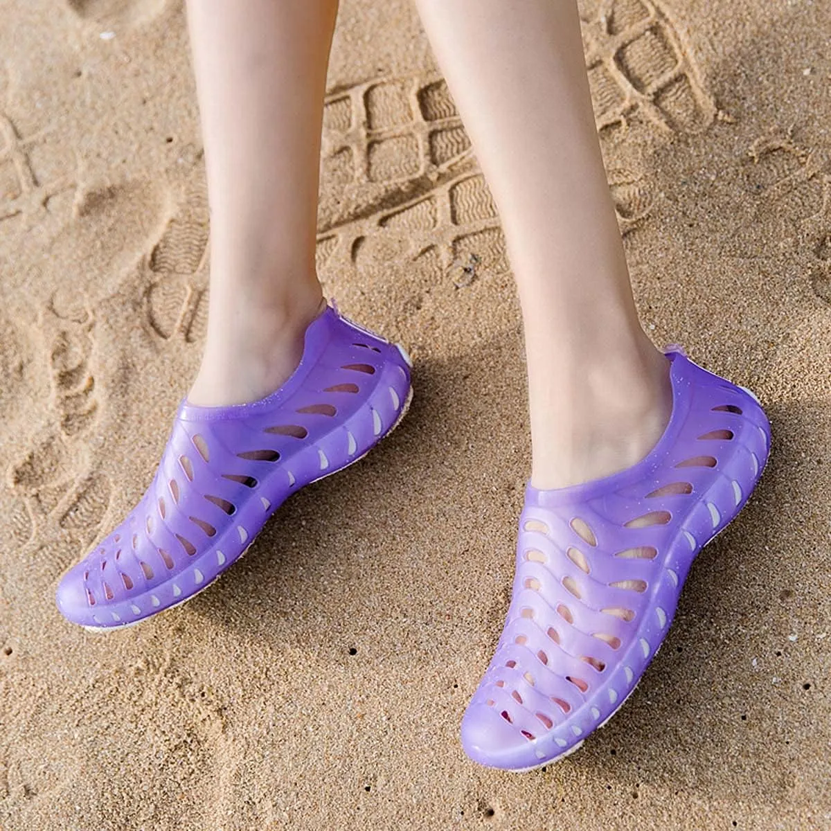 HYDLONGR Men's Women's Lightweight Breathable Non-Slip Garden Sandals Quick-Drying Hole Water Shoes Beach Kayaking Shoes