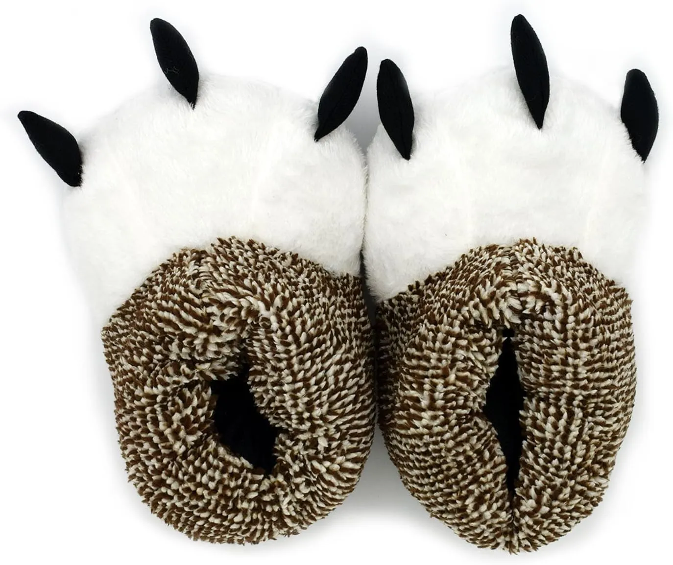 Ibeauti Unisex Polar Bear Paw Slippers Boots Plush Furry Animal Paw House Slippers for Couples