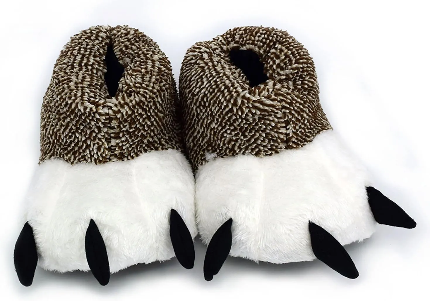 Ibeauti Unisex Polar Bear Paw Slippers Boots Plush Furry Animal Paw House Slippers for Couples
