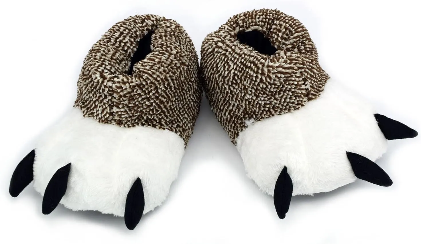 Ibeauti Unisex Polar Bear Paw Slippers Boots Plush Furry Animal Paw House Slippers for Couples