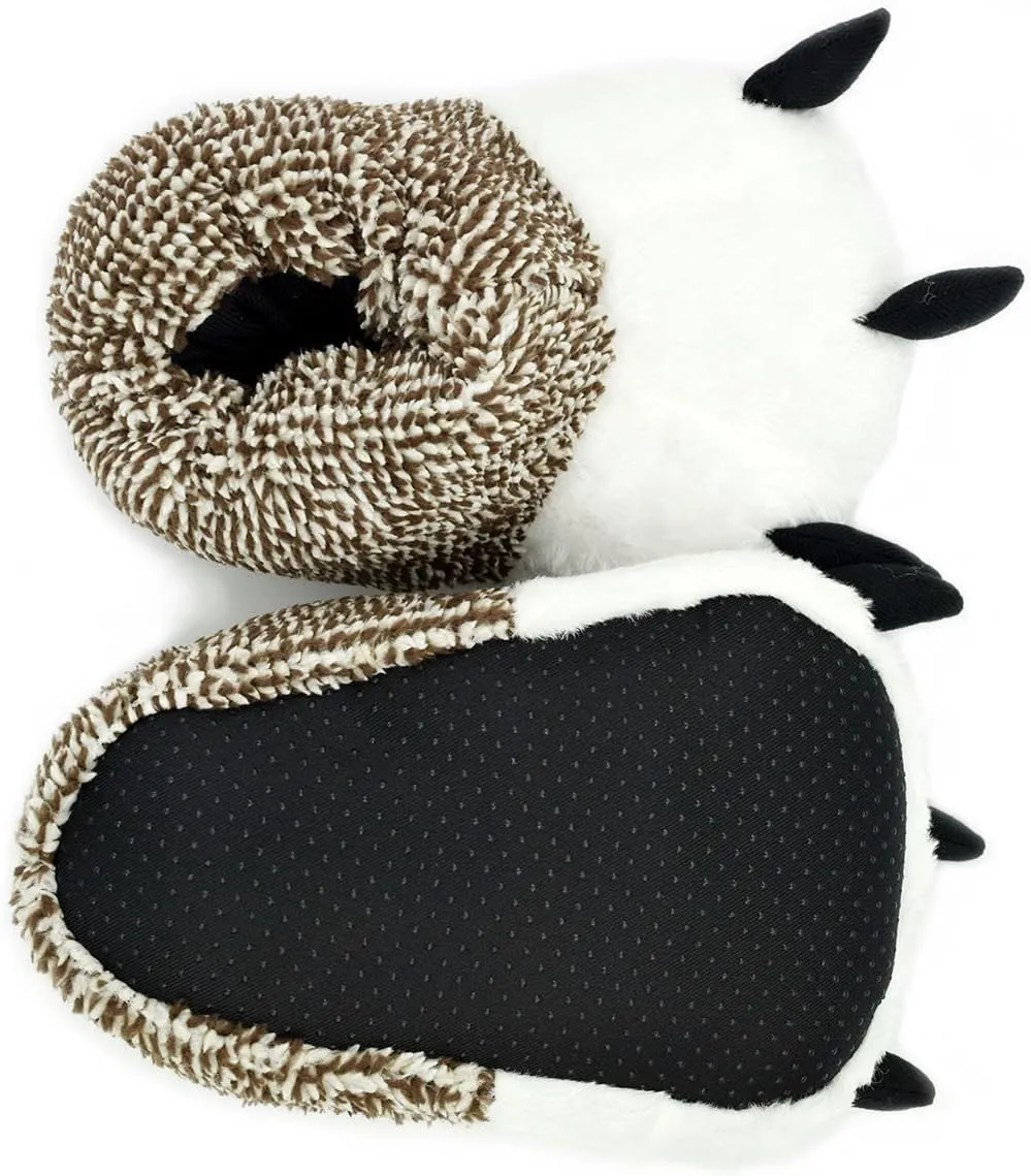 Ibeauti Unisex Polar Bear Paw Slippers Boots Plush Furry Animal Paw House Slippers for Couples