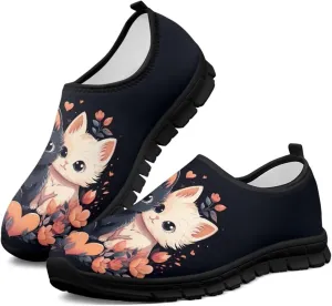 Indoor Outdoor Gym Sneakers Casual House Shoes for Women Classic Soft Breathable and Sweat-Absorbing Walking Loafers for Athletic Size 5.5-11.5 Black Sole