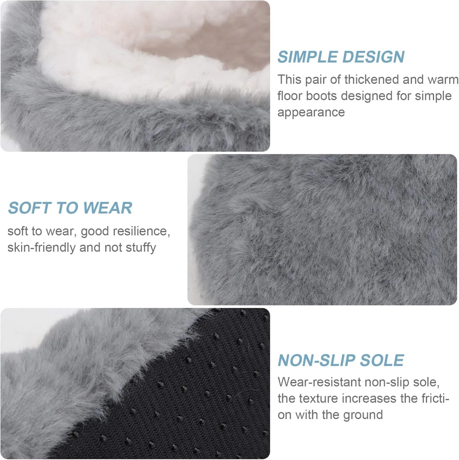 Indoor Warm Floor Footwear Thickened High Tube Floor Boots Furry House Anti- slip Slippers For Lady Women