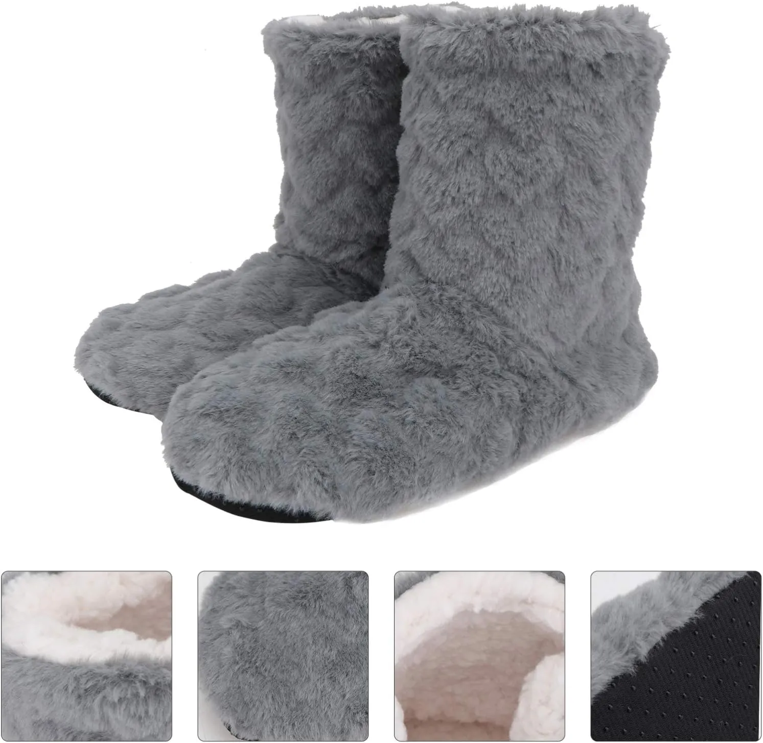 Indoor Warm Floor Footwear Thickened High Tube Floor Boots Furry House Anti- slip Slippers For Lady Women