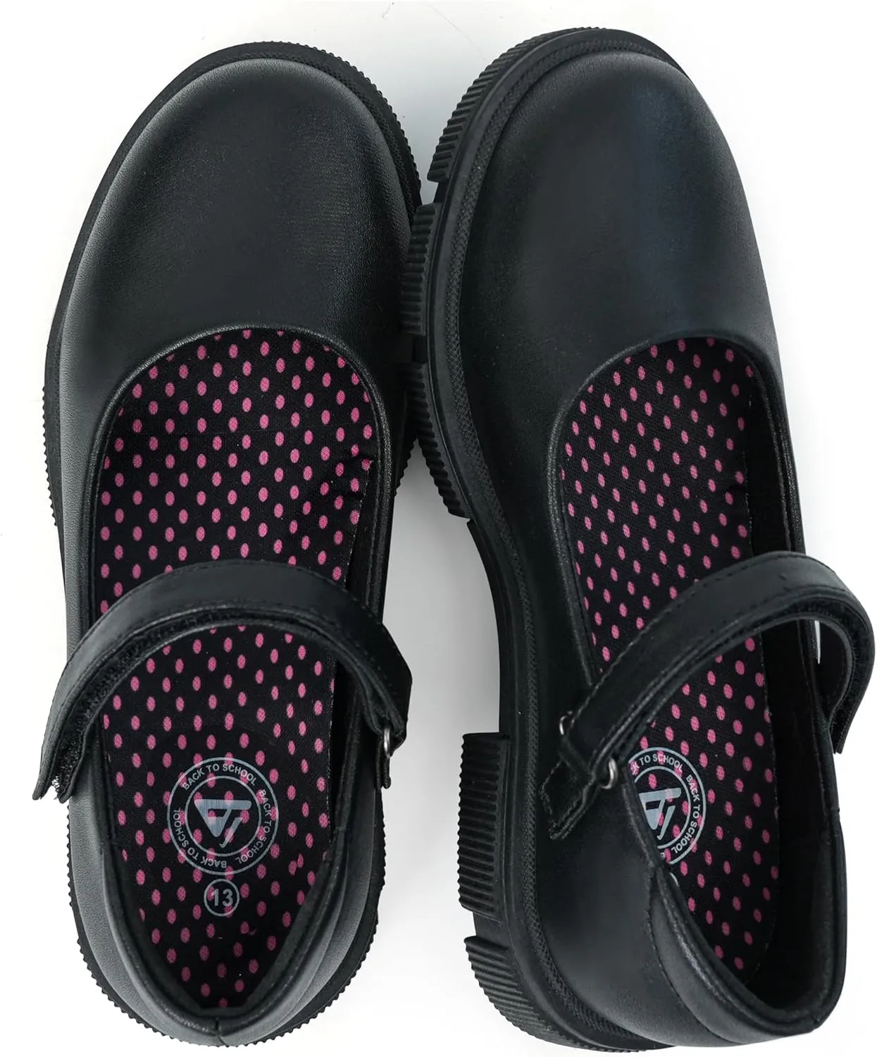 JABASIC Girls School Uniform Shoes Comfortable Mary Jane Flats