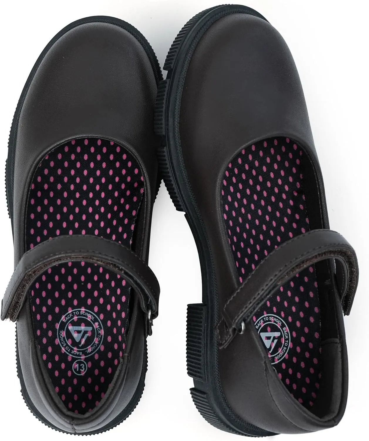 JABASIC Girls School Uniform Shoes Comfortable Mary Jane Flats